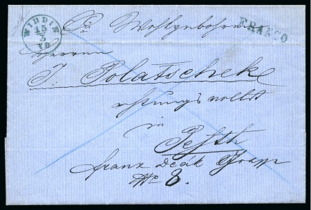 Stamp of Palestine and Holy Land » Palestine Austrian Levant Offices Vidin - Widdin: 1870 Full paid folded entire lette