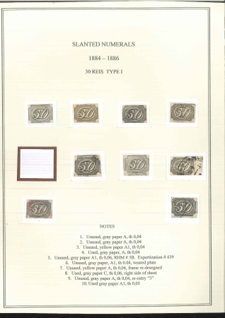 Stamp of Brazil 1844 Inclinados 10r to 600r, balance of exhibit co