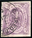 Stamp of Bolivia 1867-68 Condor 5c lilac, specialised study with un