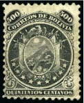 Stamp of Bolivia 1868 Nine Stars collection on pages with unused an