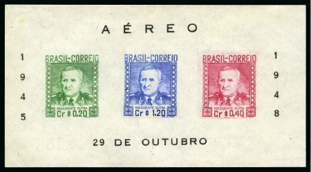 Stamp of Brazil 1948 Dutra min. sheet error with 1.20Cr$ and 0.40C