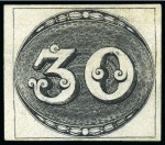 Stamp of Brazil 1843 Bulls Eyes unused set of 3 with 30r on medium