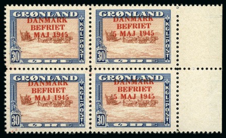 Stamp of Greenland 1945 ABNC Liberation Issue, 30ö Brown and blue wit
