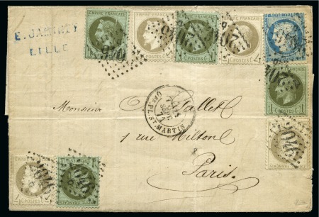 Stamp of France Lettre double port de Lille 21.09.71 pour Paris av