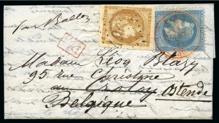 Stamp of France » Guerre de 1870-1871 LE GENERAL FAIDHERBE Ballon monté avec 20c Lauré o