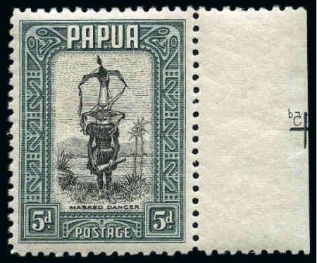Stamp of Papua 1932 Pictorials 5d mint nh marginal showing printe