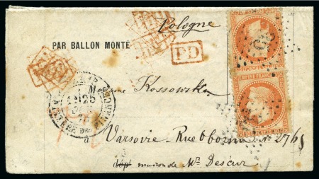 Stamp of France » Guerre de 1870-1871 LE VAUBAN Formule par Ballon Monté écrite en polon