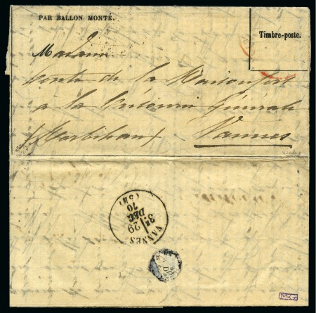 Stamp of France » Guerre de 1870-1871 LE JACQUARD Gazette des Absents n°11 posté avec cà
