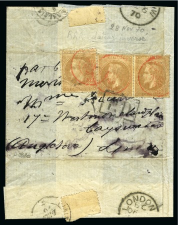 Stamp of France » Guerre de 1870-1871 Inversion du bloc dateur sur càd Paris SC rouge "2