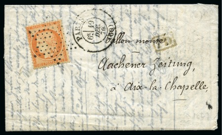 Stamp of France » Guerre de 1870-1871 Correspondance HAVAS en ALLEMAND par Ballon monté 