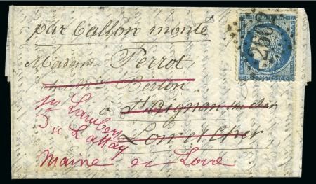 Stamp of France » Guerre de 1870-1871 Pli confié du FERDINAND FLOCON écrit à Paris le 30