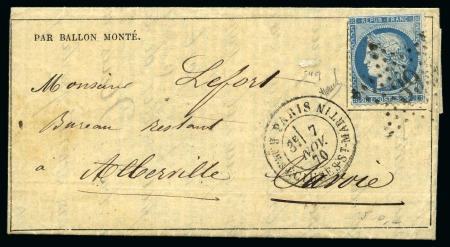 Stamp of France » Guerre de 1870-1871 LE GIRONDE Gazette des Absents n°1 de Paris 07.11.