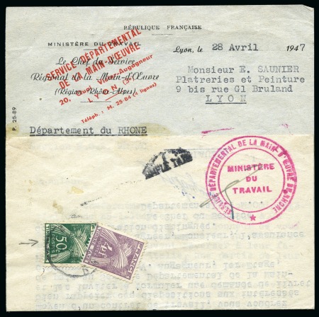 Stamp of France » Collections 1942-1959, Collection de 270 documents avec TIMBRE