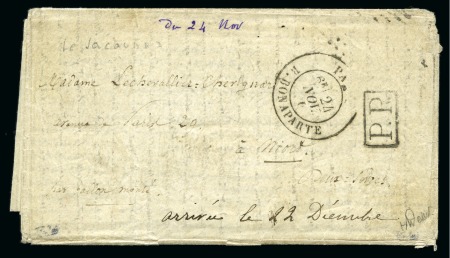 Stamp of France » Guerre de 1870-1871 LE JACQUARD Courrier accidenté avec PP noir pour r
