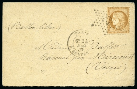 Stamp of France » Guerre de 1870-1871 Rare carte pour la Zone Occupée distribuée en MARS