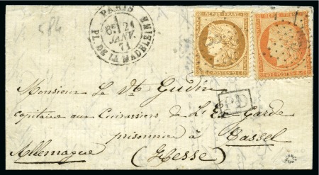 Stamp of France » Guerre de 1870-1871 Ballon monté de Paris 21.01.71 pour un Officier pr