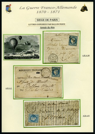 Stamp of France » Guerre de 1870-1871 LA POSTE MILITAIRE FRANCAISE Collection bien monté