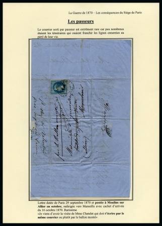 Stamp of France » Guerre de 1870-1871 Collection spécialisée sur les PASSEURS en 4 pages