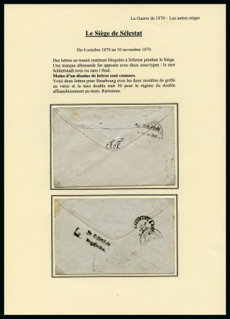 Stamp of France » Guerre de 1870-1871 LE SIEGE DE SELESTAT
Deux lettres bloquées à Séle
