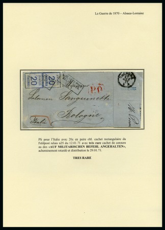 Stamp of France » Alsace-Lorraine 1870-74, Collection spécialisée sur 12 pages prése