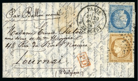 Stamp of France » Guerre de 1870-1871 Belle collection de ballons montés superbement pré