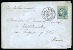 Stamp of France » Guerre de 1870-1871 Journal LE NATIONAL n°1, sous enveloppe, de Paris 