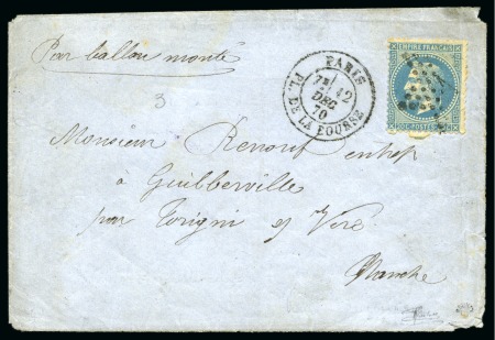 Stamp of France » Guerre de 1870-1871 Journal LE NATIONAL n°1, sous enveloppe, de Paris 