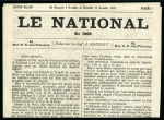 Stamp of France » Guerre de 1870-1871 Journal LE NATIONAL n°1, sous enveloppe, de Paris 