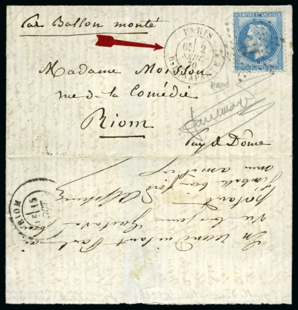Stamp of France » Guerre de 1870-1871 Erreur de date 2 septembre 1870 sur Ballon monté é