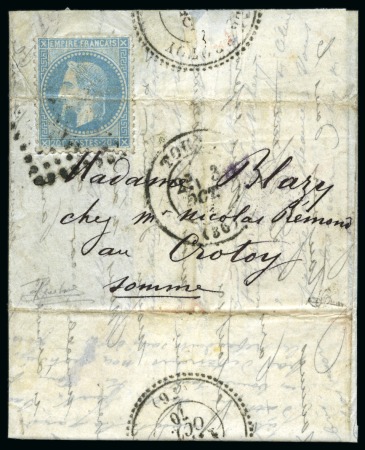 Stamp of France » Guerre de 1870-1871 Pli confié du CELESTE Ballon monté écrit de Paris 