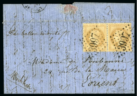 Stamp of France » Guerre de 1870-1871 Pli confié du VILLE DE CHATEAUDUN Ballon monté écr