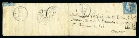 Stamp of France » Guerre de 1870-1871 Pli confié du VILLE DE FLORENCE Ballon monté pour 