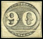 Stamp of Brazil 1843 Bulls Eyes, 30r, 60r & 90r, unused set of thr