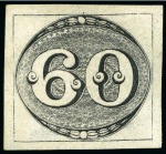 Stamp of Brazil 1843 Bulls Eyes, 30r, 60r & 90r, unused set of thr