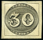 Stamp of Brazil 1843 Bulls Eyes, 30r, 60r & 90r, unused set of thr