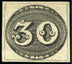 Stamp of Brazil 1843 Bulls Eyes, 30r, 60r & 90r, unused set of thr