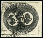 Stamp of Brazil 1843 Bulls Eyes, 30r, 60r & 90r, used set of three