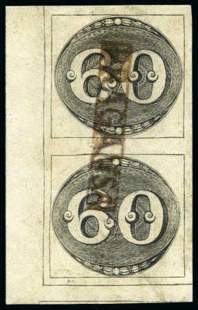 Stamp of Brazil 1843 Bulls Eyes, 60r, intermediate impression, ver