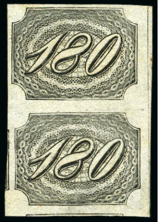 Stamp of Brazil 1844 Inclinados 180r, sharp impression, unused ver