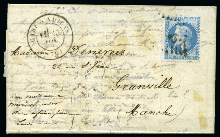 Stamp of France » Guerre de 1870-1871 Pli confié de l'ARCHIMEDE pour Granville avec 20c 