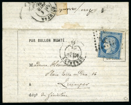 Stamp of France » Guerre de 1870-1871 Pli confié du GENERAL CAMBRONNE écrit de Paris le 