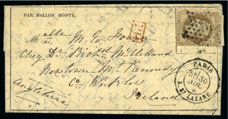 Stamp of France » Guerre de 1870-1871 Gazette des Absents n°11 de Paris 30.11.70 pour L'