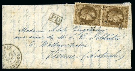 Stamp of France » Guerre de 1870-1871 Ballon monté de Paris 18.01.71 pour Vienne en AUTR