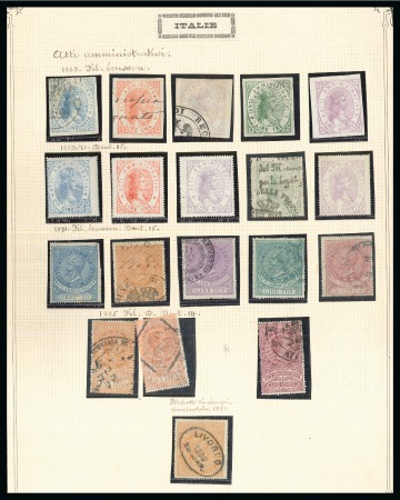 Stamp of Italy » Italy and Areas Collections and Lots 1863-1904, Exceptional old-time FISCALS AND REVENU