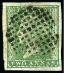 Stamp of India 1854 2a accumulation of 78 stamps, showing a range