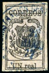 Stamp of Dominican Republic 1870-73 Medio and Un Real, ordinary paper, used, b
