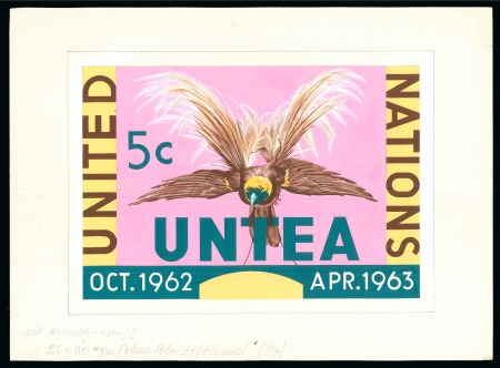 Stamp of United Nations » UNO New York 1963 Unadopted handpainted A4 format essay for UN 