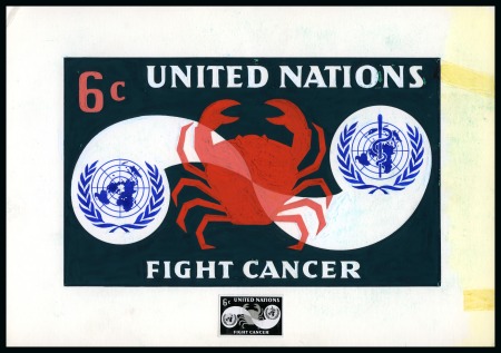 Stamp of United Nations » UNO New York 1970 Unadopted handpainted A4 horizontal format co