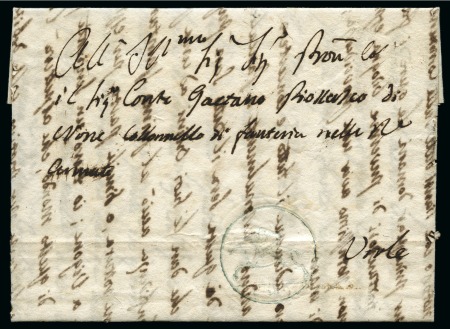 Stamp of Italian States » Sardinia 1819 15c Blue Cavallini on folded cover (without w