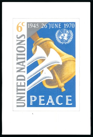 Stamp of United Nations » UNO New York 1970 Unadopted handpainted A4 format colour essay 